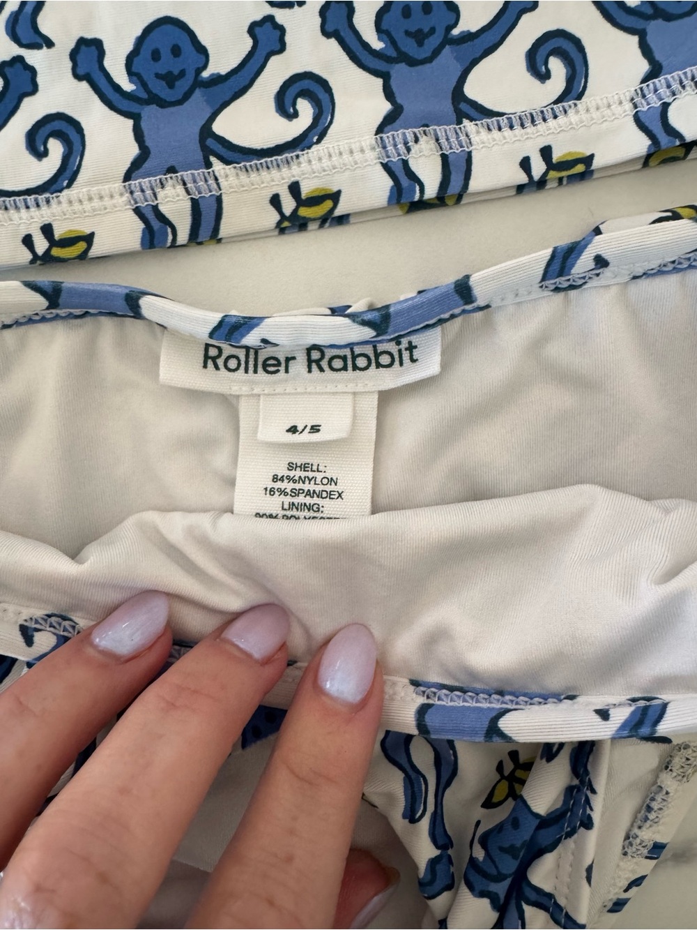 Roller Rabbit Blue and White Monkey Rash Guard Set - Roller Rabbit - Picture 2 of 5
